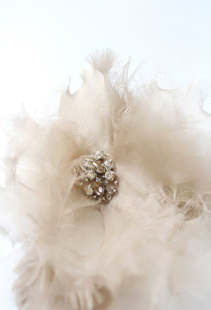 Style: IRIS Silk Organza Layer Flower with Crystal Topping - Peony Rice